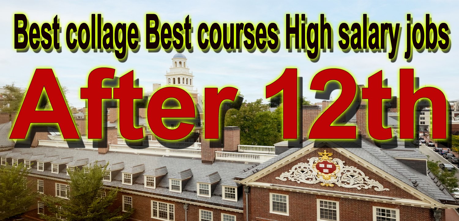 Best collage Best courses High salary jobs After 12th